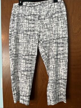 Zac & Rachel Black and White Crosshatch Straight Leg Pants